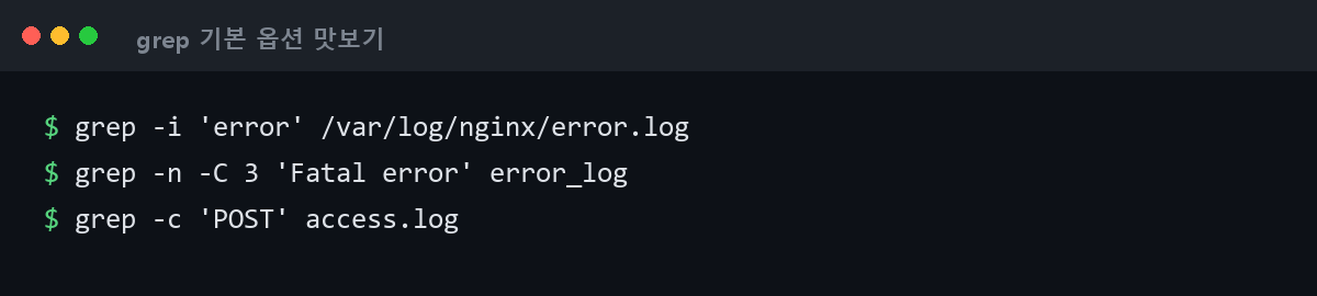 grep 기본 옵션 맛보기